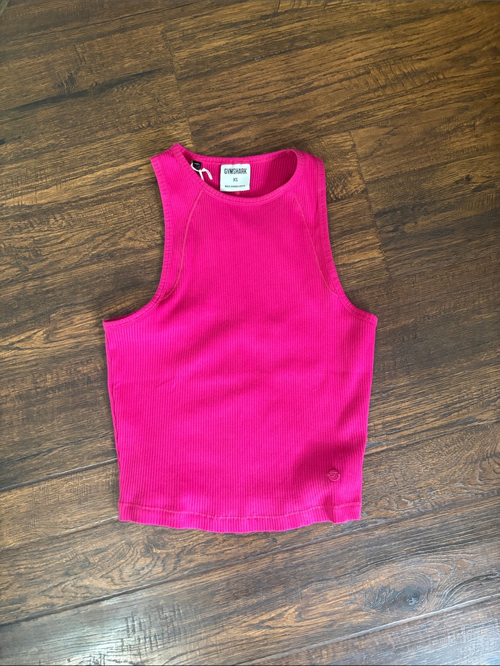 Gymshark Bold Magenta Ribbed Crop Tank